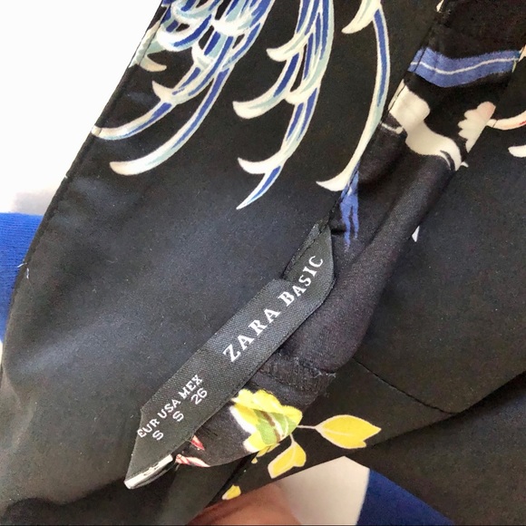 Zara Black Floral Skirt. Small. - Picture 4 of 4